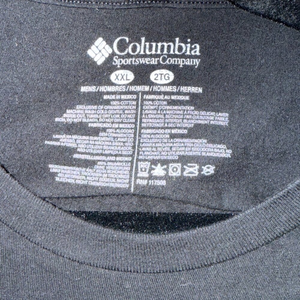 Men's Columbia Black T-shirt Size XXL - Picture 3 of 3